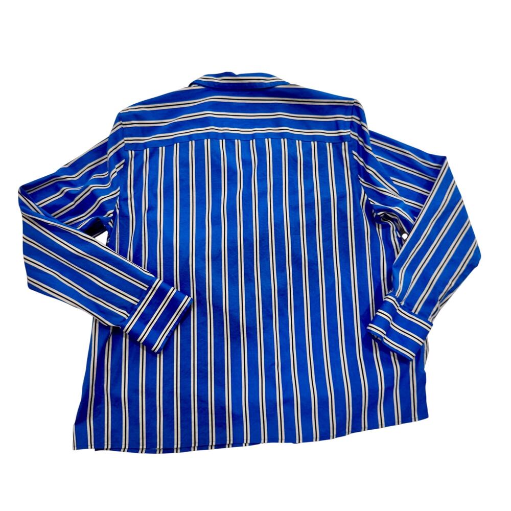 Talbots Nautical Coastal Blouse Women's Large Popover Hamptons Summer Striped - Picture 3 of 15